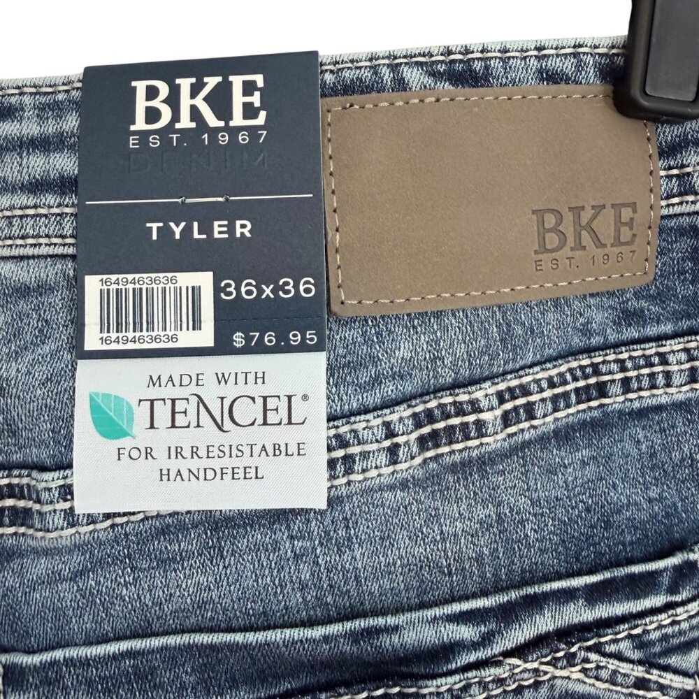 BKE Tyler Jeans  - Men's 36x36 - Relaxed Fit Stretch - Grise Color - NWT - Picture 4 of 14